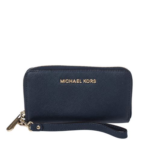 navy michael kors wallet